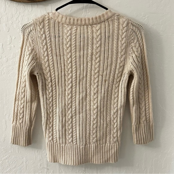 Tildon Cream Tan Button Front Fitted Knit Cardigan - Picture 4 of 6